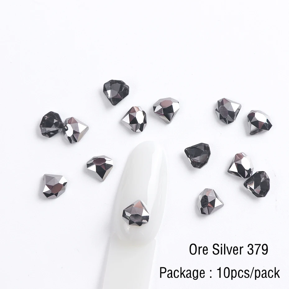 10pcs Crystal AB Flatback Diamond 6mm Nail Rhinestones 3D Strass Nail Art Glitter Gems Stones Charm Jewelry Manicure Decor LA792 (6)