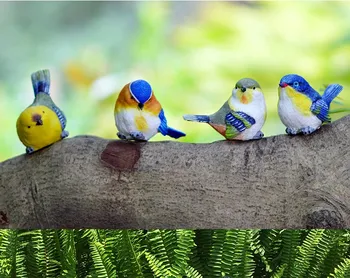

Garden Birds Playful Magpie Statue Outdoor Artificial Bird Resin Bird 4 Pieces A Set Garden Decor Home Decor Art Birthday Gift
