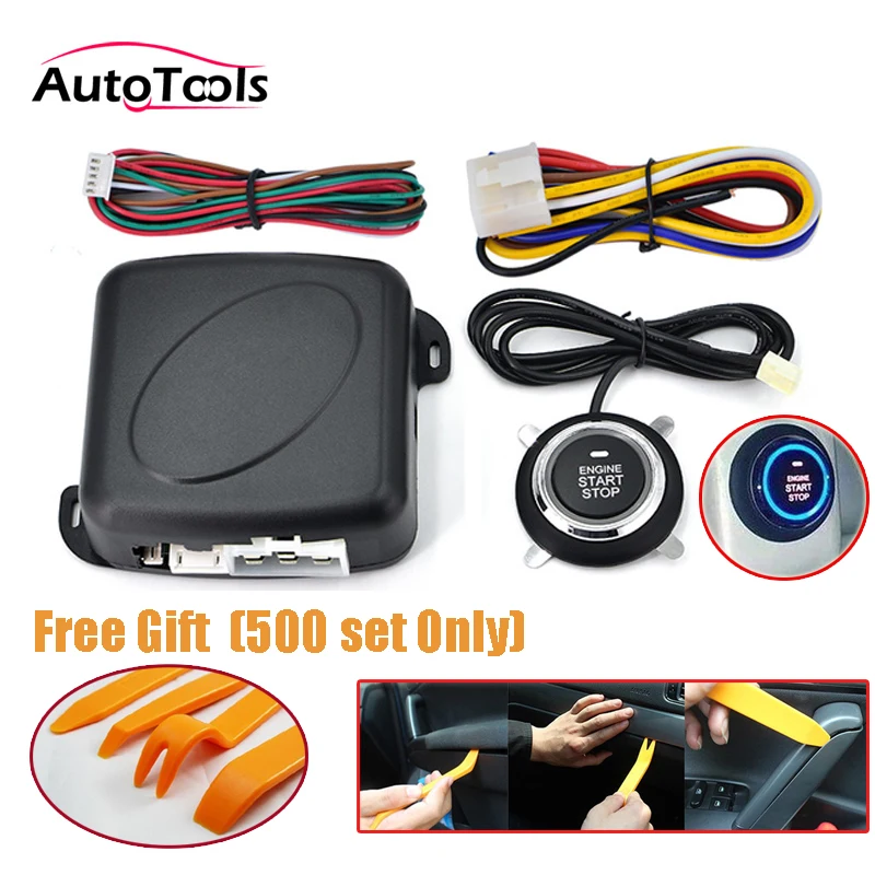 Car One START STOP Engine system Lock Ignition button Keyless Entry System Go Push Button Engine Start Stop button car accessory Car One START STOP Engine system Lock Ignition button Keyless Entry System Go Push Button Engine Start Stop button car accessory