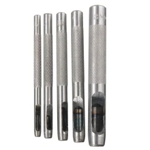 סיטונאי 5 PCS פחמן פלדה חלול חור אגרוף סט עור חור אגרופן חגורת מקצועי עור חור כלי 3mm 4mm 5mm 6mm 8mm(China)