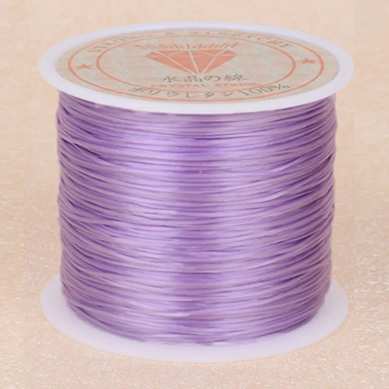 Минимальный заказ = 1 шт., шнуры для ювелирных изделий, эластичные, с кристаллами, для изготовления ювелирных изделий, поделки из бисера, браслет, ожерелье, Проволочная нить - Цвет: Light Purple
