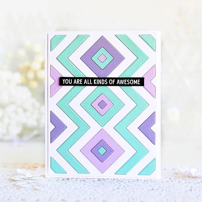

Squares and Chevrons Cover Plate Metal Cutting Dies for DIY Scrapbooking Photo Album Embossing Paper Cards Decorative Crafts