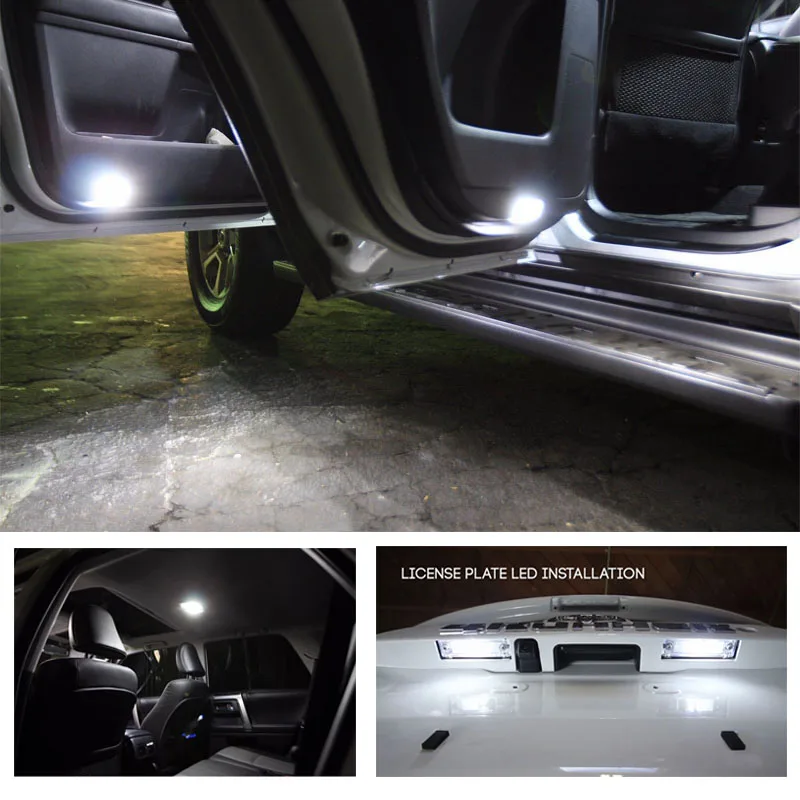 15Pcs White led Car interior lights Kit for Toyota 4Runner 2009-Present Map Light led interior lights Dome License Plate Lights