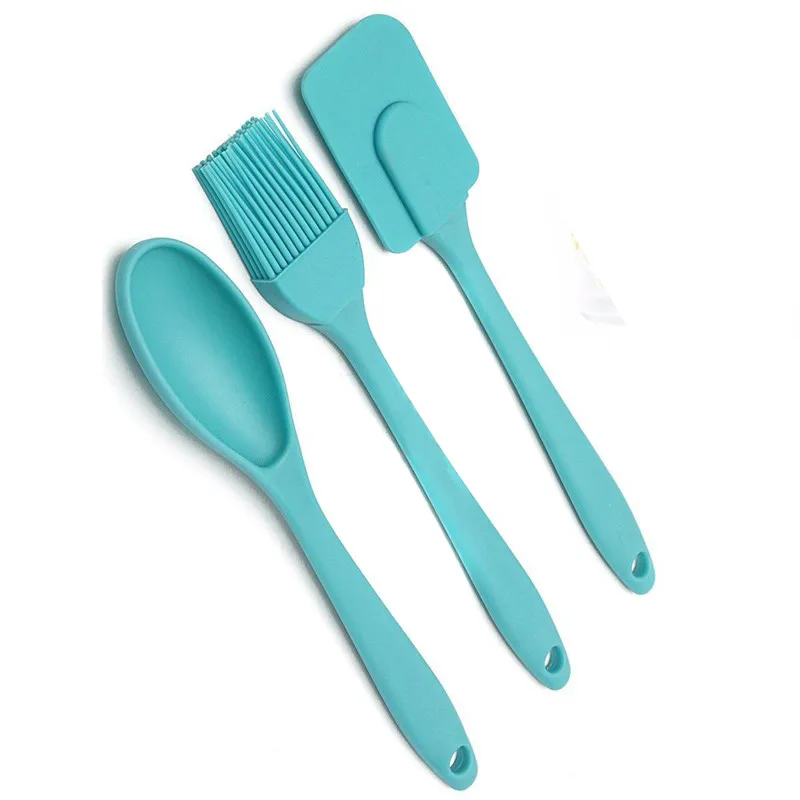 

Mayitr 3pcs Silicone Spatula Spoon Brush Utensil Set Cooking Pastry Baking Mixing Kitchen Tool Color Random