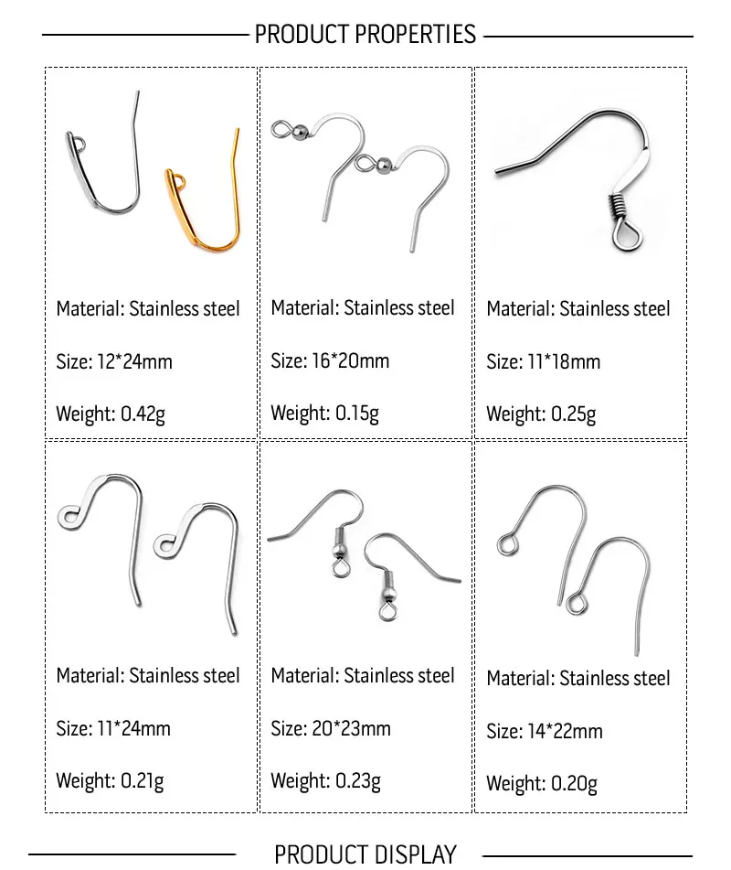 Никогда не выцветает) 11*18 мм нержавеющая сталь DIY серьги фурнитура застежки крючки Аксессуары для изготовления ювелирных изделий