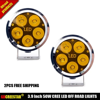 

Car Led Tractor Work Lights 4" inch Round 50W Mini Led Off Road Lights 4x4 4WD Led Driving lights x2pcs/lots Free Shipping