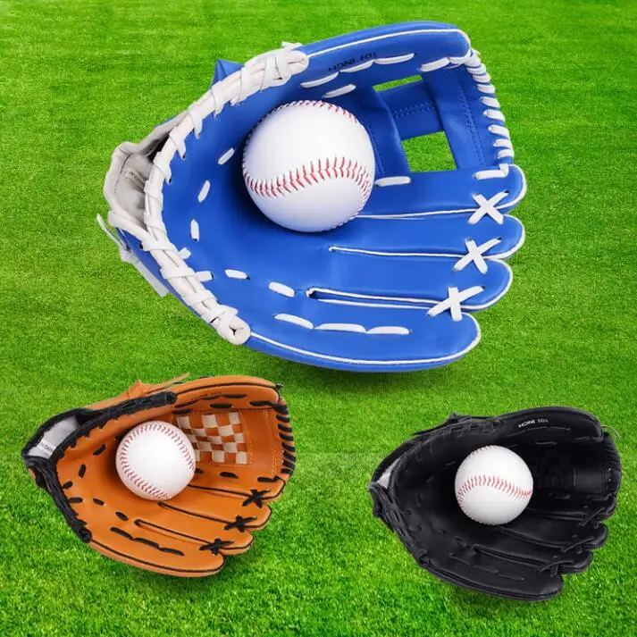 2017 взрослых детей удар левой бейсбольная перчатка коричневый цвет синий, черный; Большие размеры 34–43 три цвета