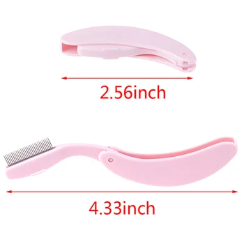 

1Pcs Plastic + Steel Needles Folding Eyelash Comb Mascara Separator Lash Curl Metal Eyebrow Brush Beauty Makeup Tools Hot