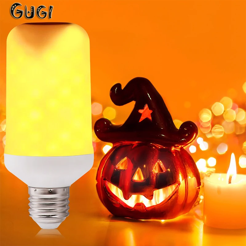 

2pcs a lot GUGI E27 E22 2835 LED Flame Light 3W 99leds Fire Led Lamp Hallowmas Decorative lamp Creative Lights IC Driven