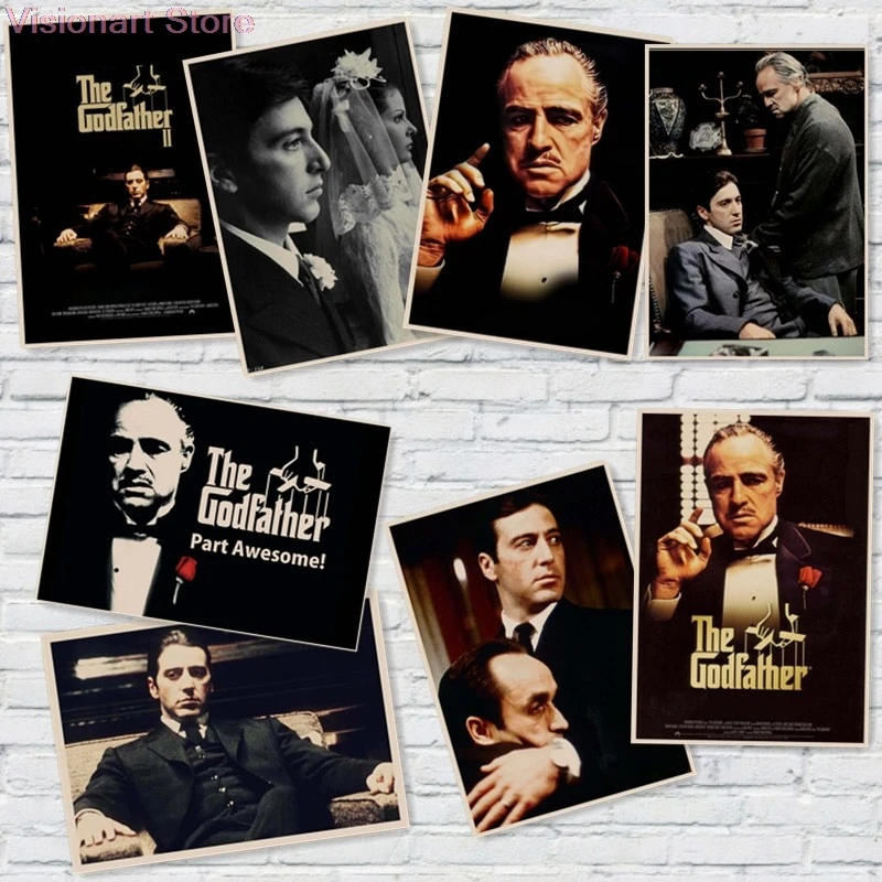 

Godfather Posters Vintage Poster Movie Posters Wall Sticker Home Decor Retro Posters MO70