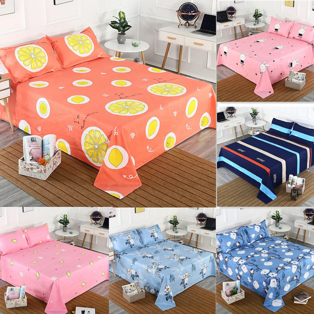

230cm*230cm Large Bed Sheet Non-slip Sheet Cover Bed Sheet Room Decoration Flower Printing Bedspread Polyester Home textile