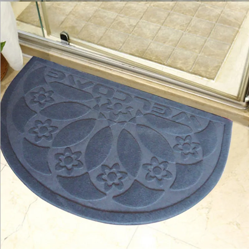 50*80cm non slip bathroom Carpet Floor Bath Mat semi circle Bathroom