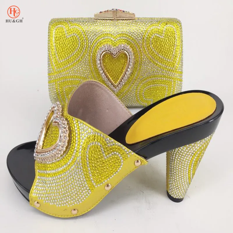 

Italian Yellow Shoes and bag set African Wedding or Office Shoes and Bag Set Matching Shoes and Bag Set High Quality Pu Leather