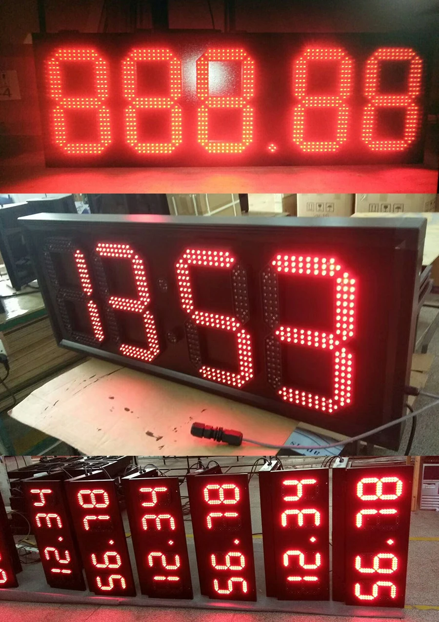 Уличный 7 семисегментный светодиодный цифровой номер красного цвета для