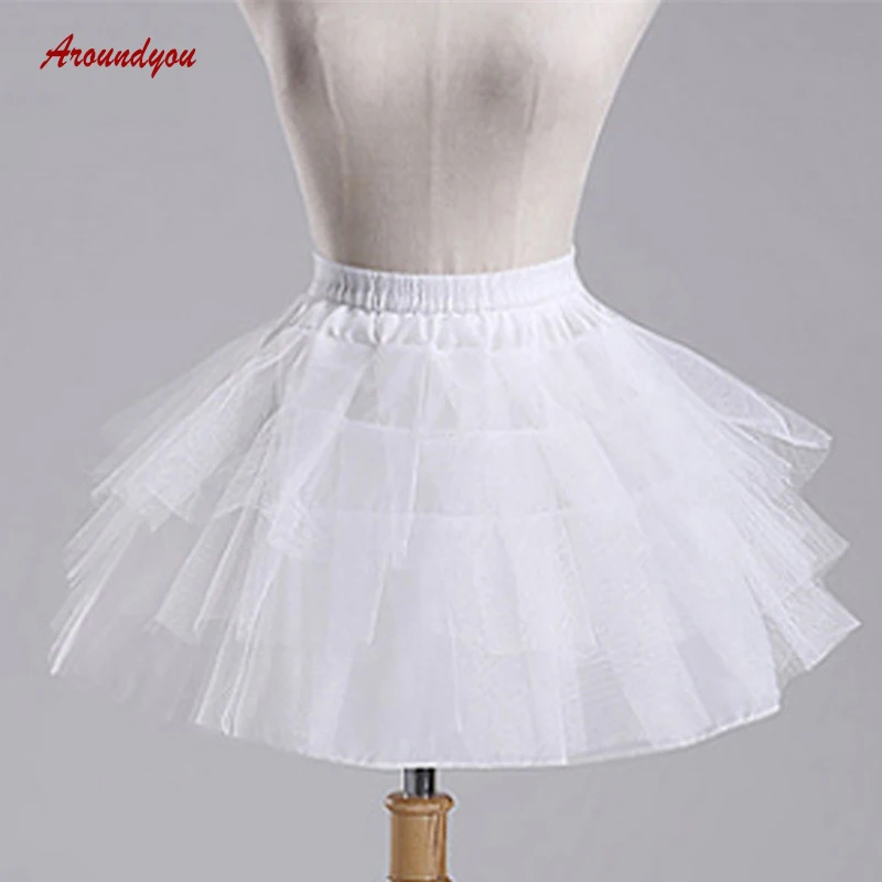 

White or Black Short Tulle Lolita Petticoat Kids for Little Girl Pettycoat Tulle Crinoline Tutu Underskirt