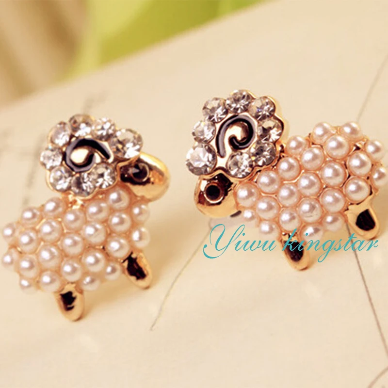Женские серьги гвоздики с искусственным жемчугом со стразами|earrings jewelry|animal