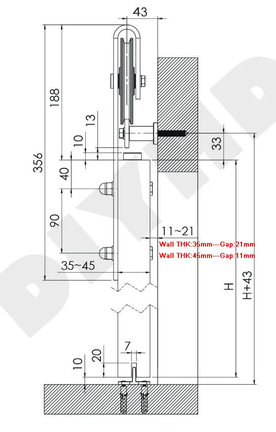 DIYHD 150 см-244 см винтажные спицы большие колеса раздвижные сарай деревянная дверь оборудование деревенский черный Сарай двери раздвижные дорожки комплект