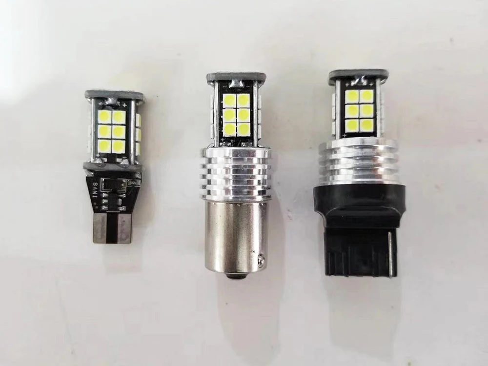 2PCS W16W T15 Led 1156 Ba15s P21w 1157 Bay15d Bulbs T20 7440 7443 W21W Car Reverse Lamp 24 Smd 3030 Auto Backup Light 12V 24V (6)