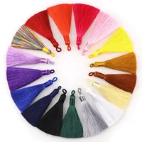 5 stks 8 cm Lange Multicolor Satijn Zijde Kwastje Borstel voor Oorbel Charm Hanger CottonTassels Diy Sieraden Maken Bevindingen