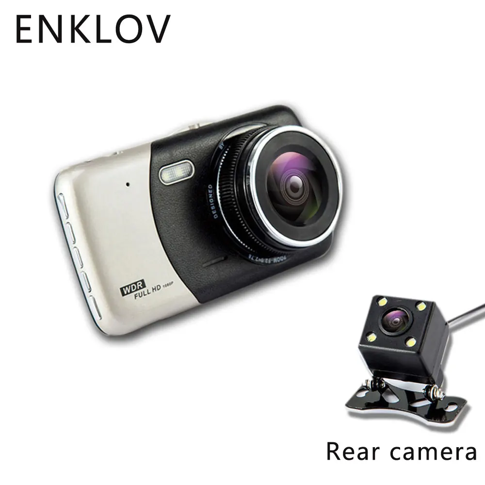 

ENKLOV 4.0 Inch IPS Screen Car DVR Car Camera Full HD 1080P Video 170 Degree T810 Dash Cam Dual Recording Dash Camera Fill Ligh
