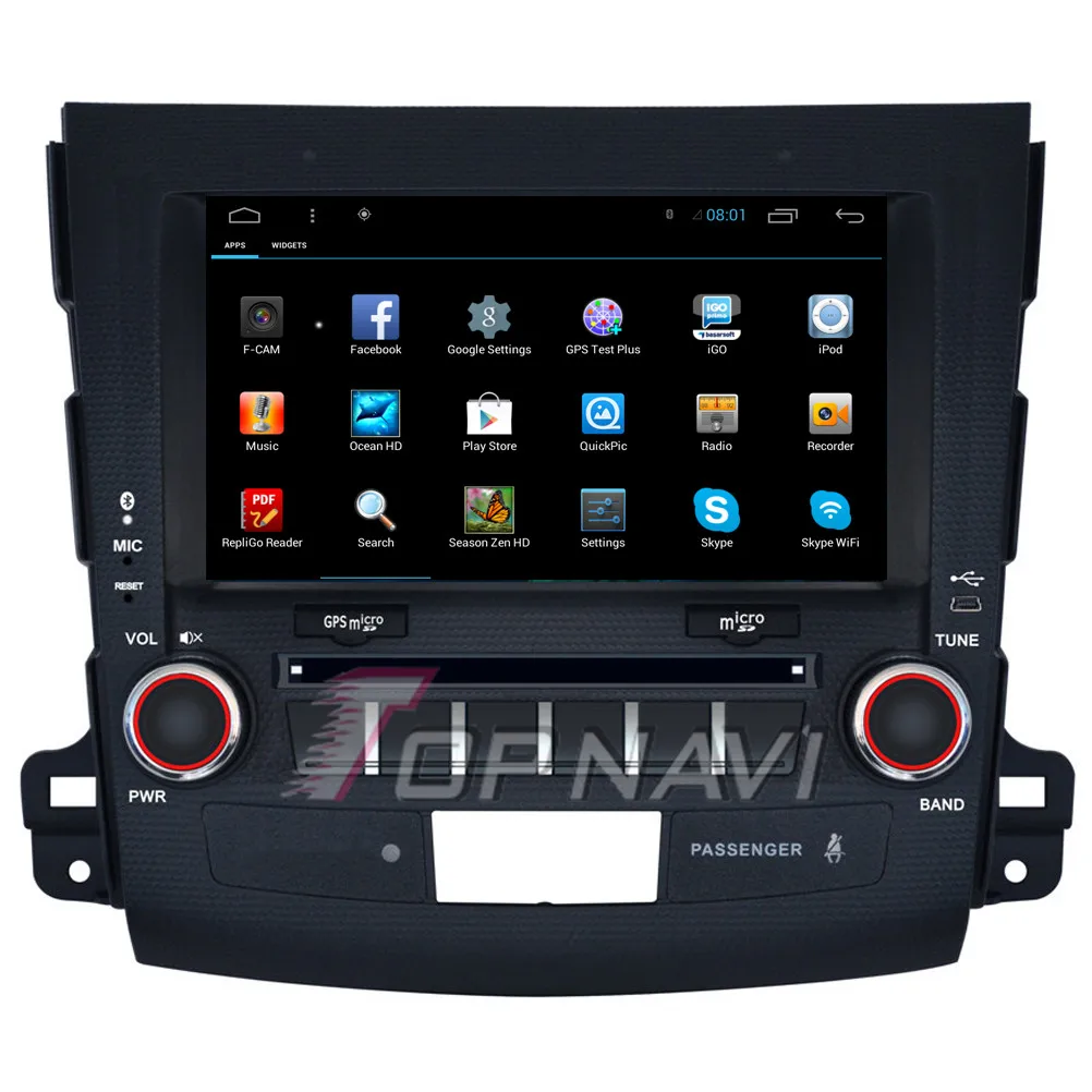 Sale Topnavi 8" Quad Core Android 6.0 Car GPS Navigation for Mitsubishi Outlander Autoradio Multimedia Audio Stereo,NO DVD 3