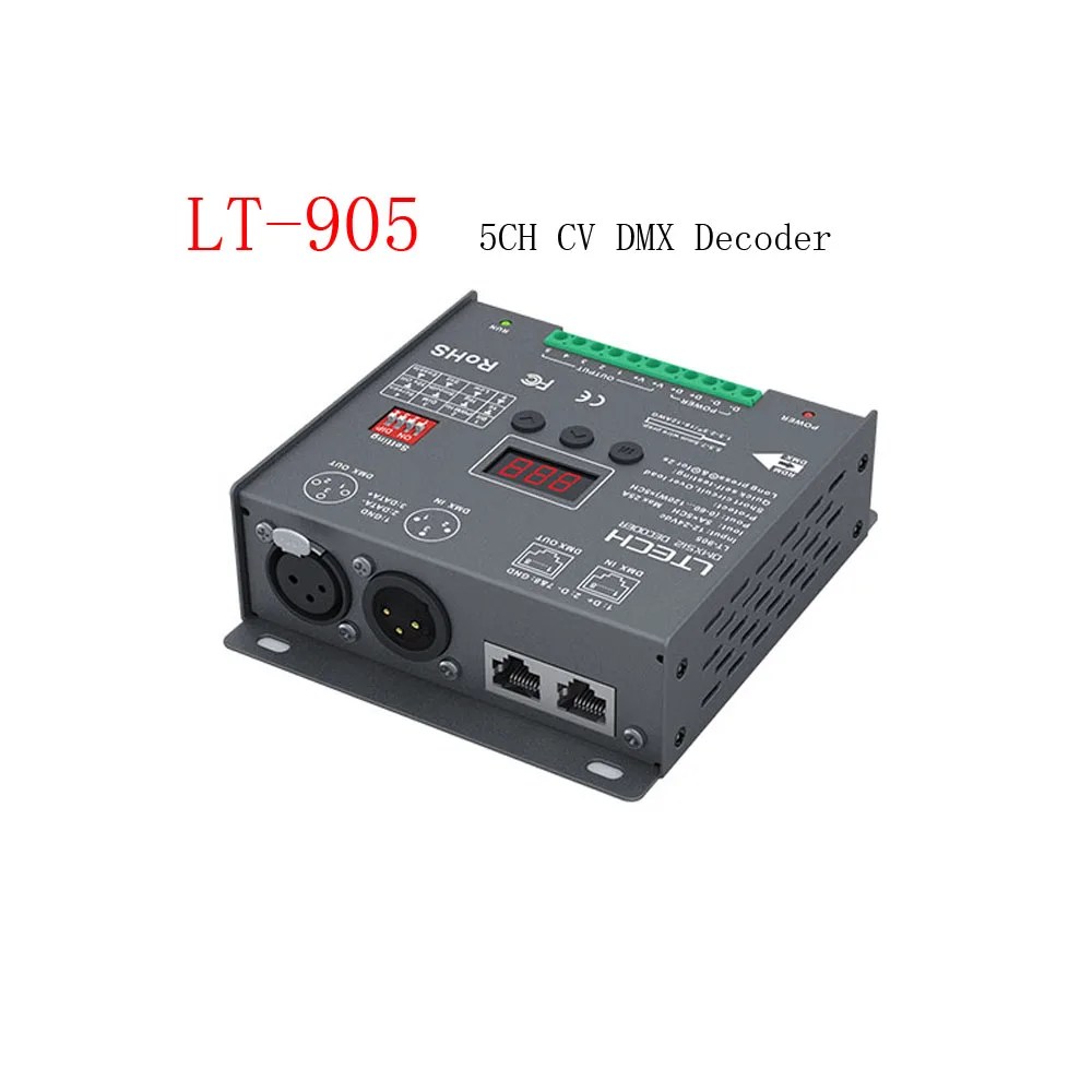 

LTECH LT-905 5CH CV DMX Decoder Input Voltage 12-24Vdc