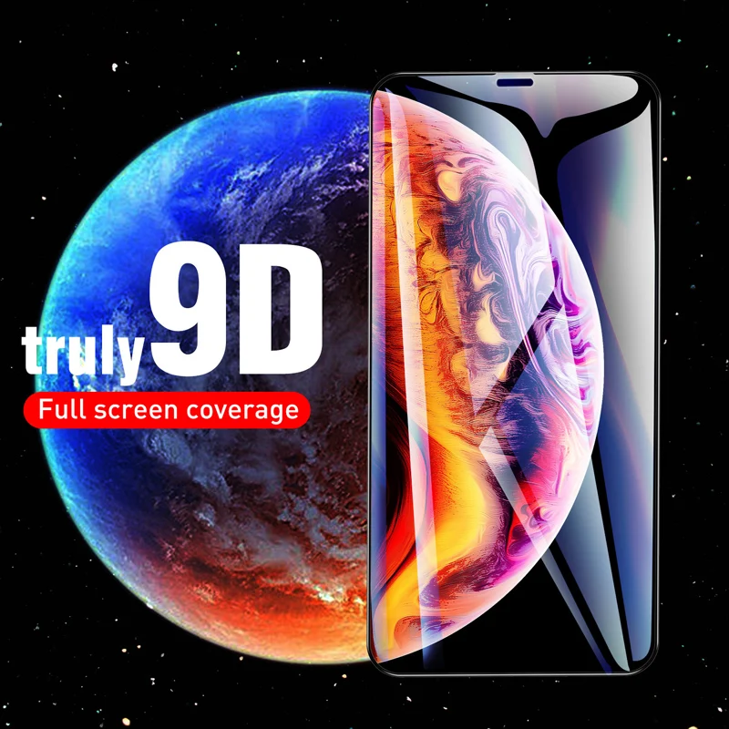 Закаленное стекло 9D Lovebay для iPhone 6 6s 7 8 Plus X XR XS Max защита экрана полное покрытие