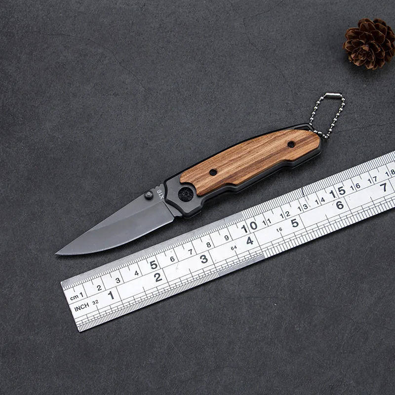 

Tactical 55HRC 3CR13 Blade Steel Frame + Color Wooden Handle Folding Knife Hunting Outdoor Camping Survival Tool