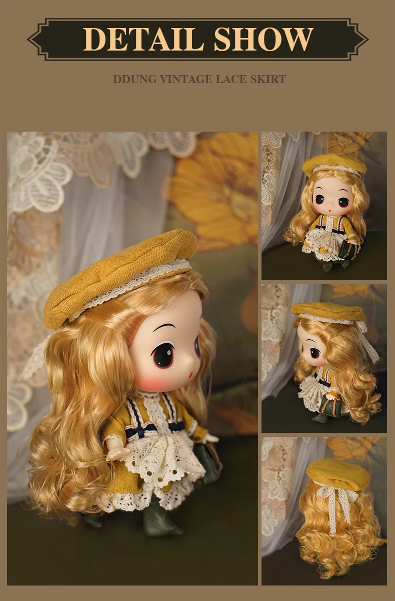 Ddung барокко Винтажный стиль платья светлые девушки Ограниченная серия 18 см изменить одевание кукол прекрасный подарок для маленькой девочки