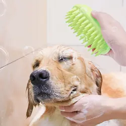 Pet прочная резиновая щетка для домашних животных для собак волос Расческа для купания очистки массаж Мягкая силиконовая кисть расческа для