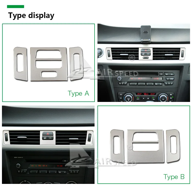 Алюминиевый сплав интерьера центральный кондиционер внешний декор наклейки для рамки для BMW E90 E92 E93 2005-2012 3 серии аксессуары