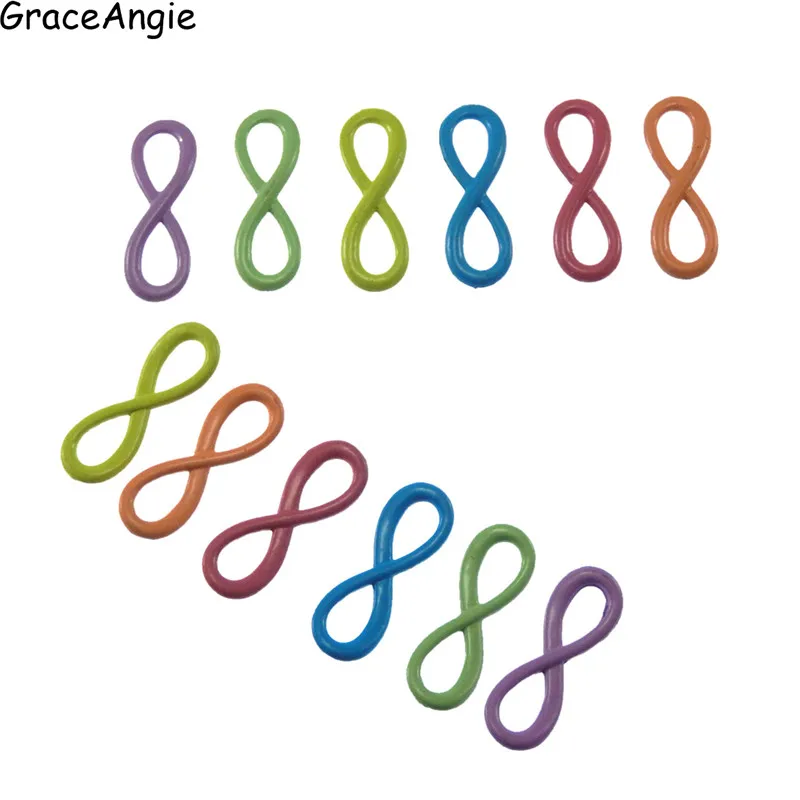 

GraceAngie 10pcs Colorful Number Shape Metal Alloy Infinity Sign Connectors Pendant DIY Bracelet Accessories DIY Craft Findings