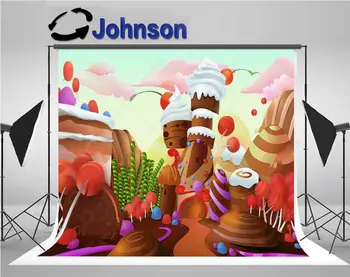 

sweet cake table sweet candy theme backdrop Vinyl cloth High quality Computer print children kids background