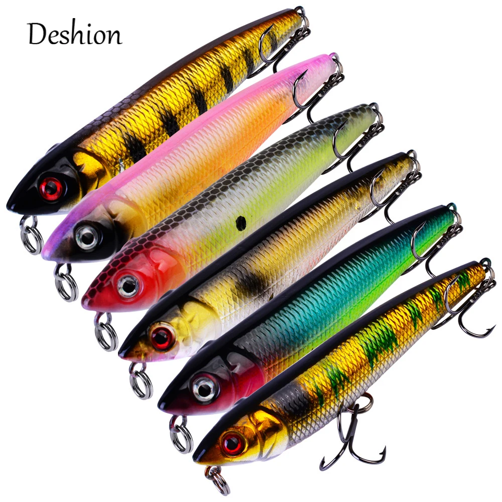 Deshion Topwater приманка для рыбалки воблер Жесткий пластик искусственная поверхность