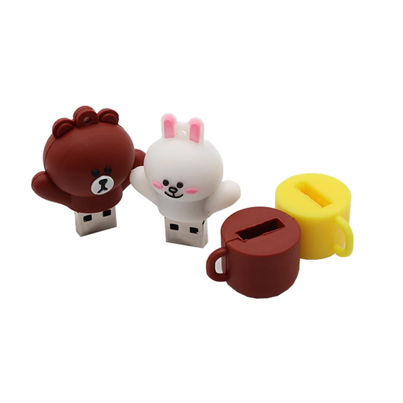 Pendrive cartoon Rabbit cup usb flash drive 4GB 8GB 16GB 32GB 64GB brown bear memory stick u disk creative gfit pen drive stick Pendrive cartoon Rabbit cup usb flash drive 4GB 8GB 16GB 32GB 64GB brown bear memory stick u disk creative gfit pen drive stick