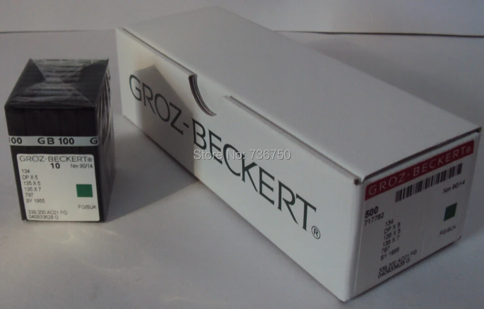 100% оригинальные немецкие швейные иглы Groz Beckert DPX5 нм 90/14 GB 135X5 / 134 135X7/ 500 упаковка игл