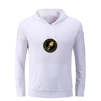 

Constellation Capricorn Aquarius Design Unisex Hoodie White Gray Sweatshirt Hooded Tops Graphic Fashion Pullover Mens Womens