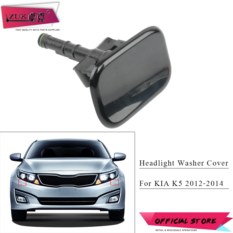 

ZUK Head Light Lamp Washer Nozzle Cover Headlight Headlamp Water Spray Jet Cap For KIA K5 2012 2013 2014 98680-4M000 98690-4M000