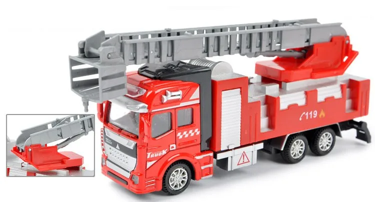 Классические игрушки, 3 стиля, модель грузового автомобиля, игрушки из сплава, литые под давлением, пожарная машина, двигатель, игрушки
