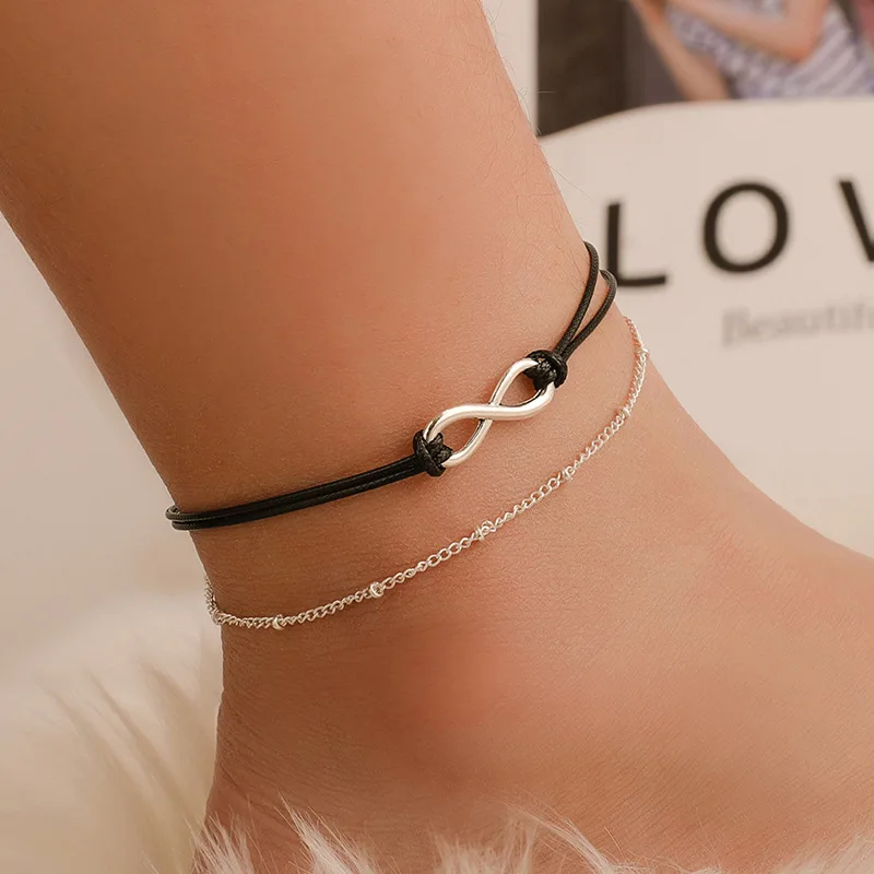

Posimi Second Restore Ancient Personality Tassels Double-deck Stars Pearl Five-pointed 8 Word Anklet Foot Ornaments Jewellery