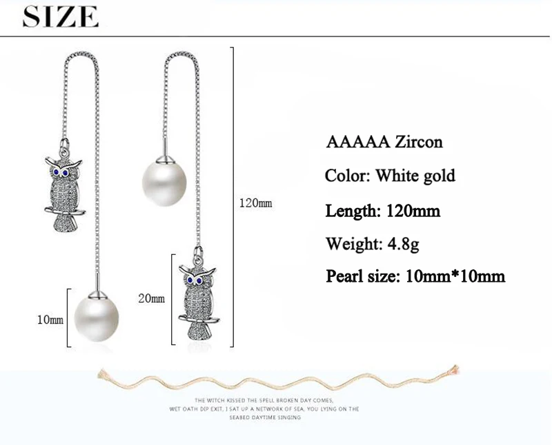 JYouHF 925 пробы, серебряные серьги с жемчугом для женщин, изысканные модные женские серьги в виде совы и животных, серьги-капли, женские серьги