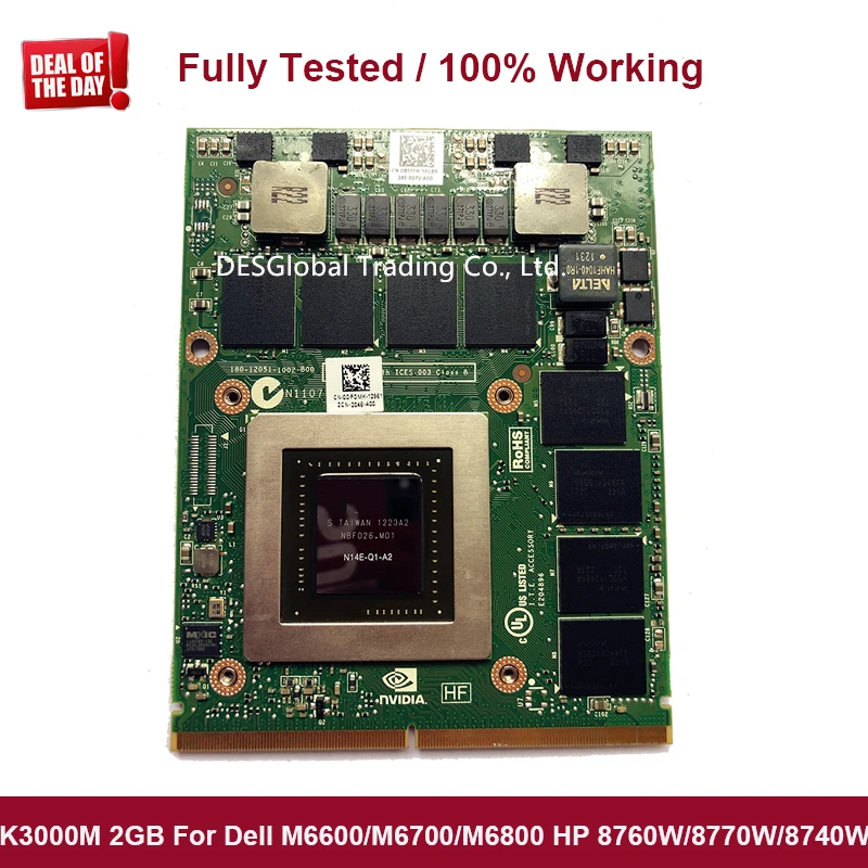 

Brand New K3000M K 3000M Video Graphics Card TW63C/7RPRH For Dell Precision M6600 M6700 M6800 HP 8760W 8770W 8740W 100% Working