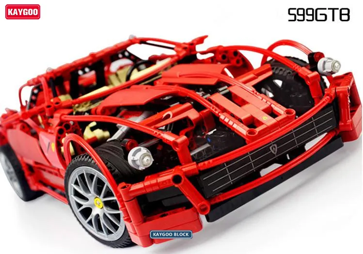 Kaygoo Technic Super Car 599 GTB гоночный автомобиль серии 1:10 строительный блок 1322 Обучающие игрушки DIY для детей