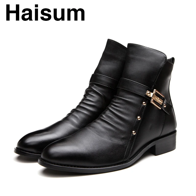 

Men's boots wholesale retro Haisum boots men's Korean version plus velvet men's shoes boots H-308-1