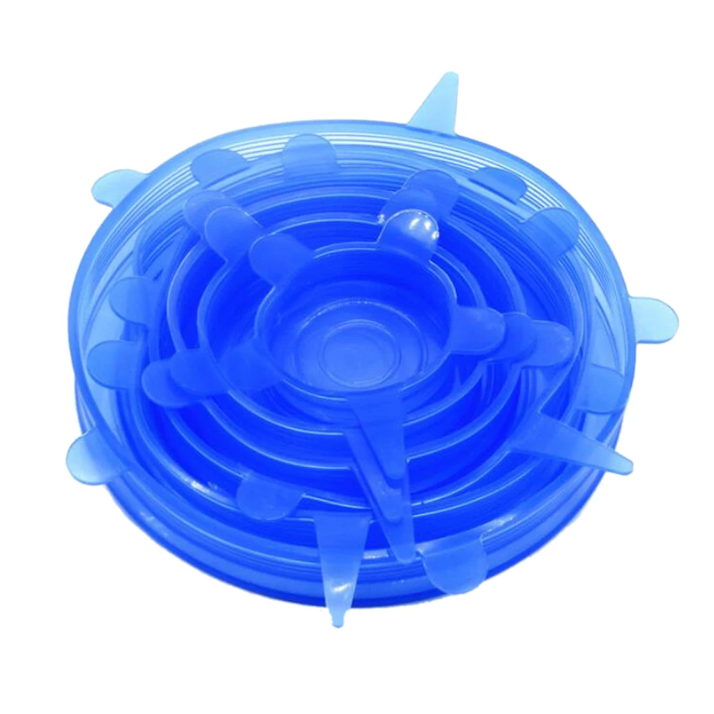 6pcs Silicone Stretch Lids Reusable Lids Covers for Keeping Food Fresh, Perfect for Fruits & Vegetables Cup Bowl