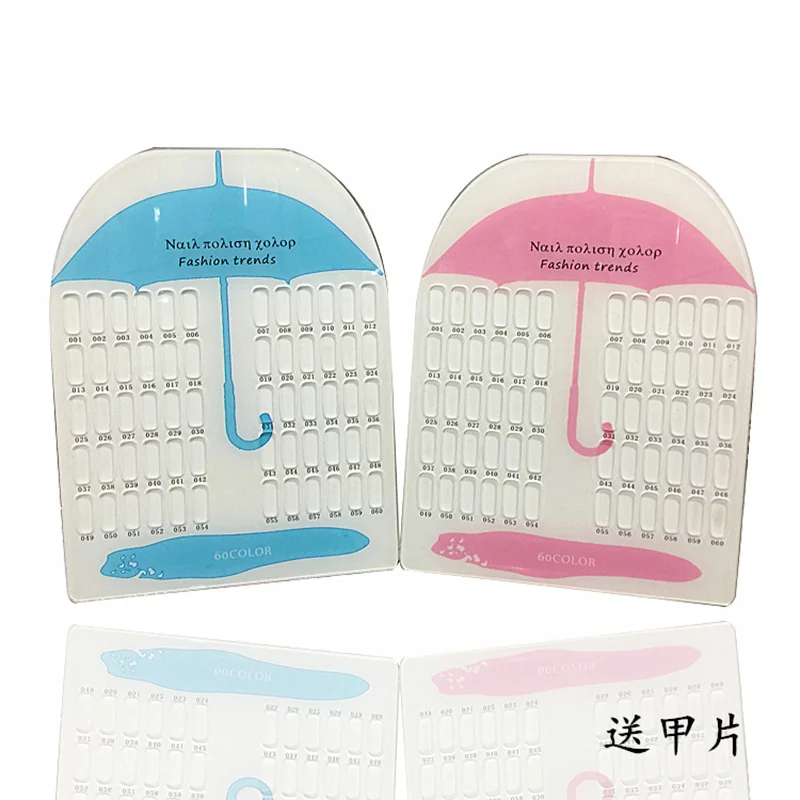 

Pink/Blue 60 Colors Nail Art Showing Shelf DIY Nail Book Gel Polish Show Photo Beautiful Display Board Frame Manicure Tools