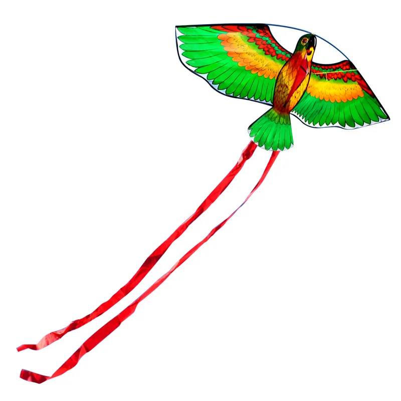 Отдых на открытом воздухе спорта Новое поступление 110 см/43 cm попугай кайт/животного воздушных змеев с ручкой и линии хорошо Летающий подарок