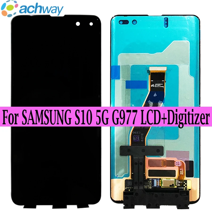 

Black 6.7" AMOLED LCD For SAMSUNG S10 LCD G977N Display SM-G977U Touch Screen Digitizer For SAMSUNG Galaxy S10 5G LCD G977 LCD