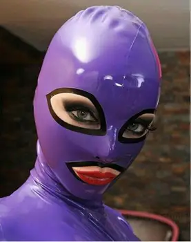 

New Arrival Latex Fetish Hood Rubber Girls Doll Mask Back Zip