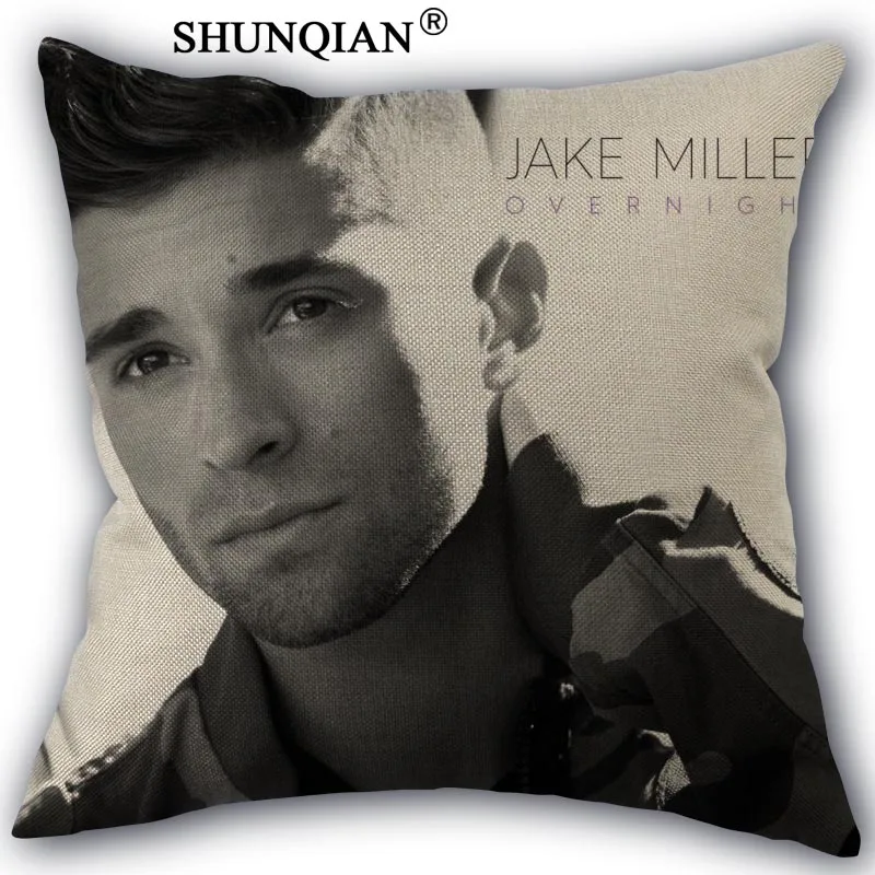 Jake Miller наволочка льняное белье квадратном каблуке на молнии, накидка для подушки, уникальный дизайн по индивидуальному заказу свою фотографию размером 45*45 см с одной стороны